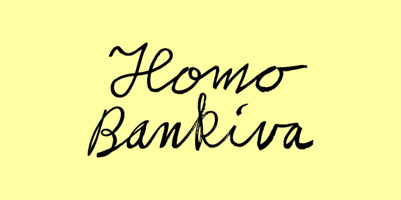 Homo Bankiva Logo auf Gelb